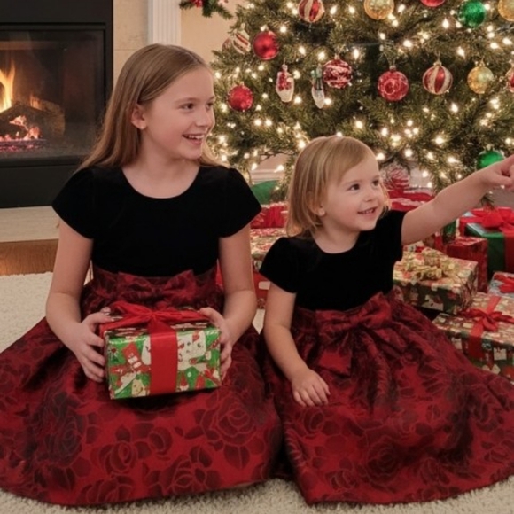 RED STRETCH VELVETCHRISTMAS DRESS
